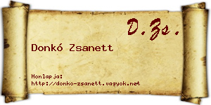 Donkó Zsanett névjegykártya